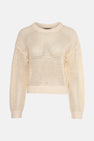 Pull met ronde hals - ecru