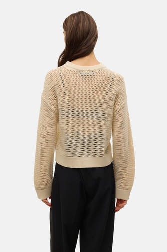 Pull à col rond - beige