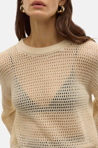 Pull à col rond - beige