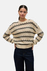 Pull met ronde hals - ecru