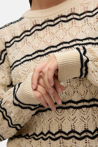 Pull met ronde hals - ecru - VERO MODA®