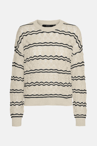 Pull met ronde hals - ecru - VERO MODA®