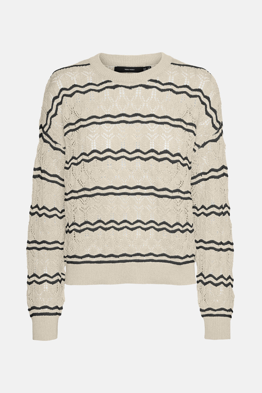 Pull met ronde hals - ecru - VERO MODA®