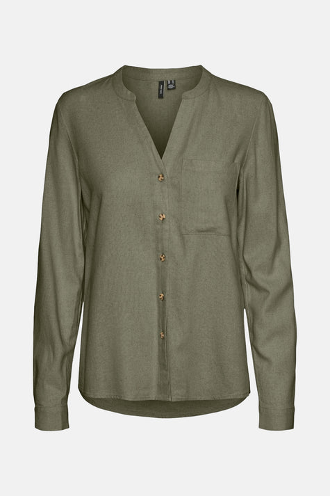 VMMYMILO L/S V-NECK SHIRT WVN GA