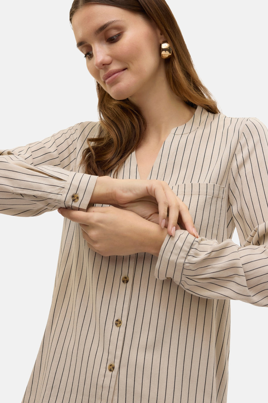 Chemise à manches longues - Beige - VERO MODA® - 5