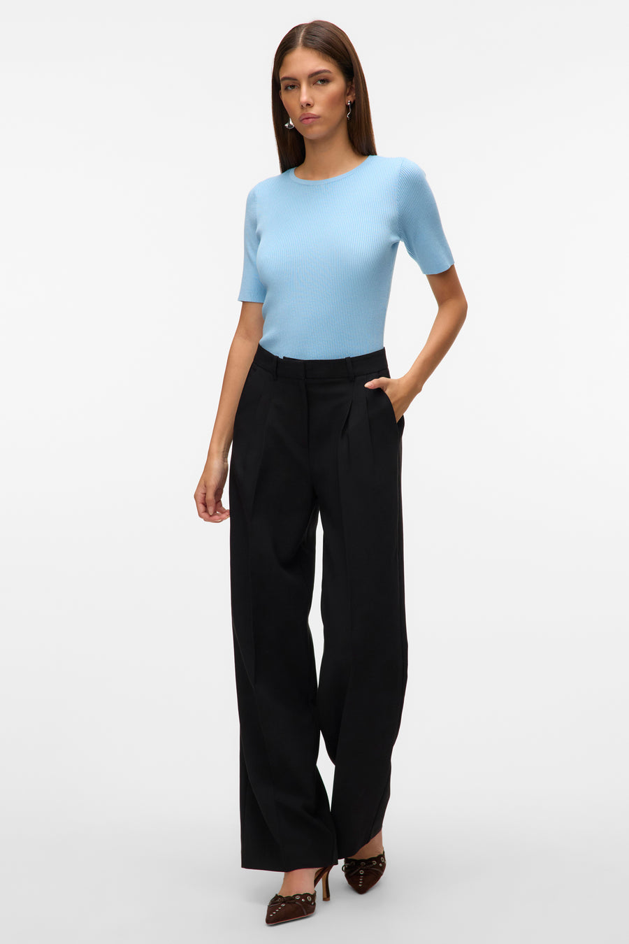 Pull met ronde hals - blauw - VERO MODA®