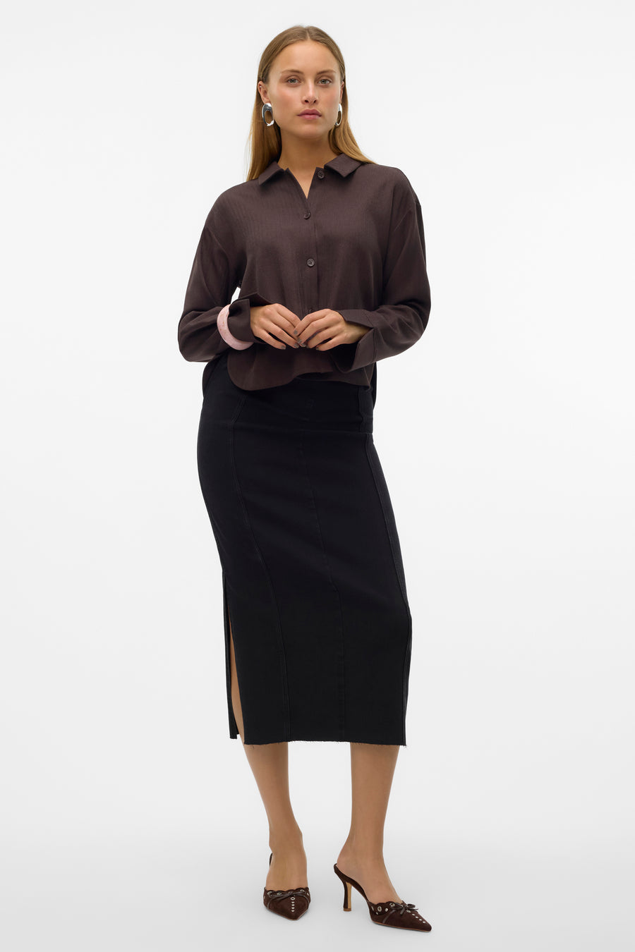 Lange rok - black denim - VERO MODA®