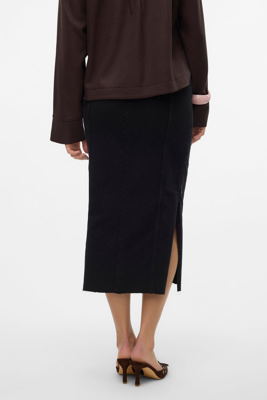 Lange rok - black denim - VERO MODA®