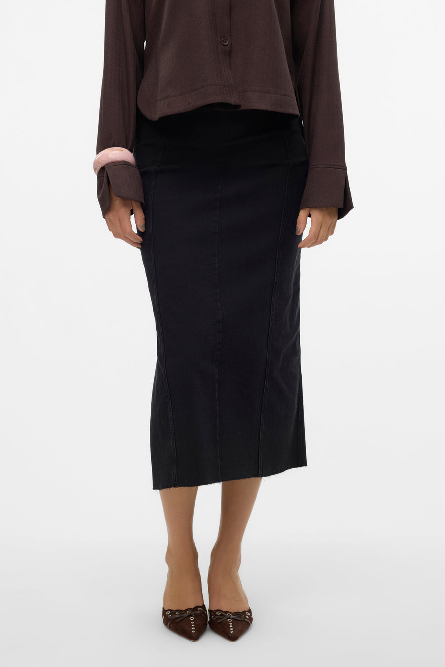 Lange rok - black denim - VERO MODA®