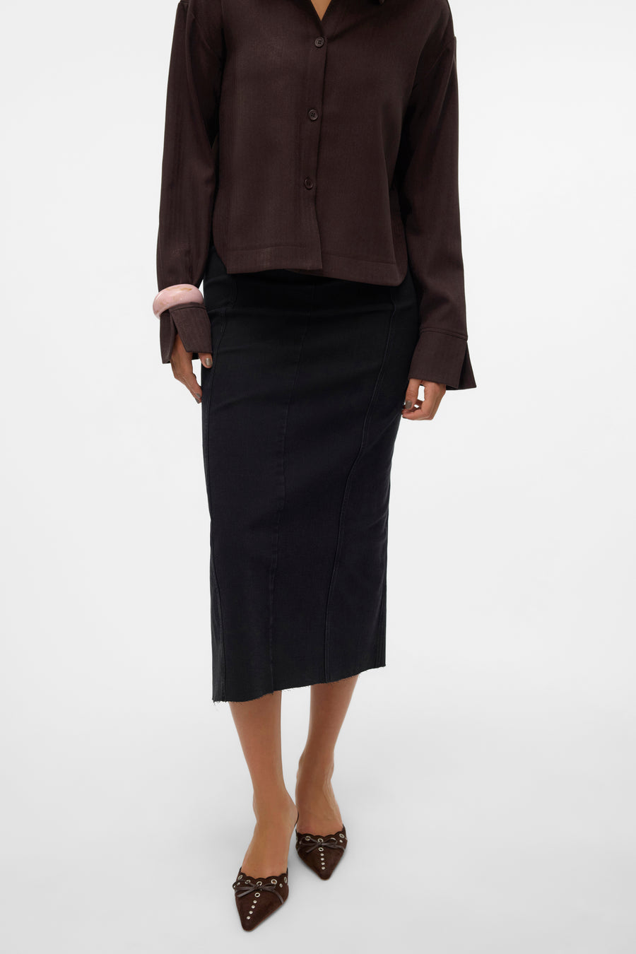 Lange rok - black denim - VERO MODA®