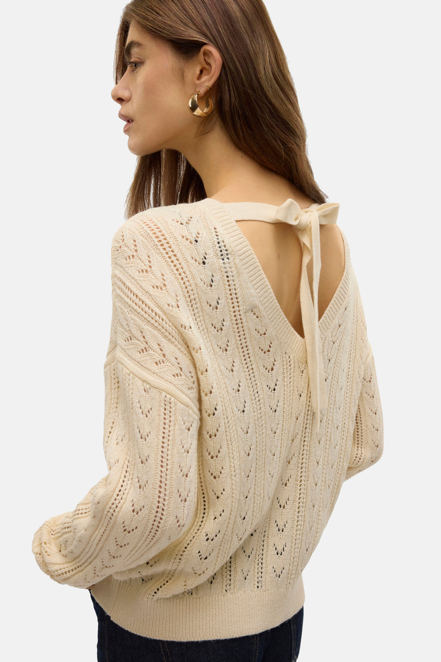 Pull à col rond - écru - VERO MODA®