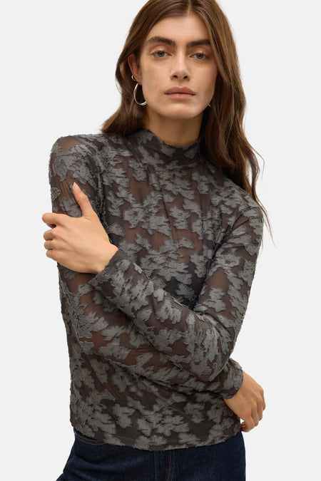 VMINA LS HIGH NECK TOP JRS GA
