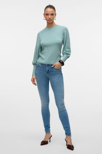 Pull à col rond - Bleu clair - VERO MODA®