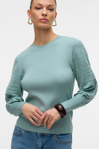 Pull à col rond - Bleu clair - VERO MODA®