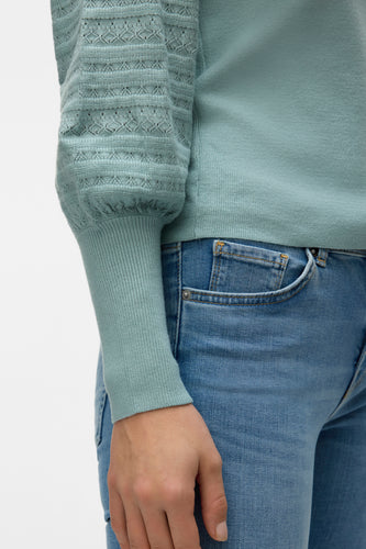 Pull à col rond - Bleu clair - VERO MODA®