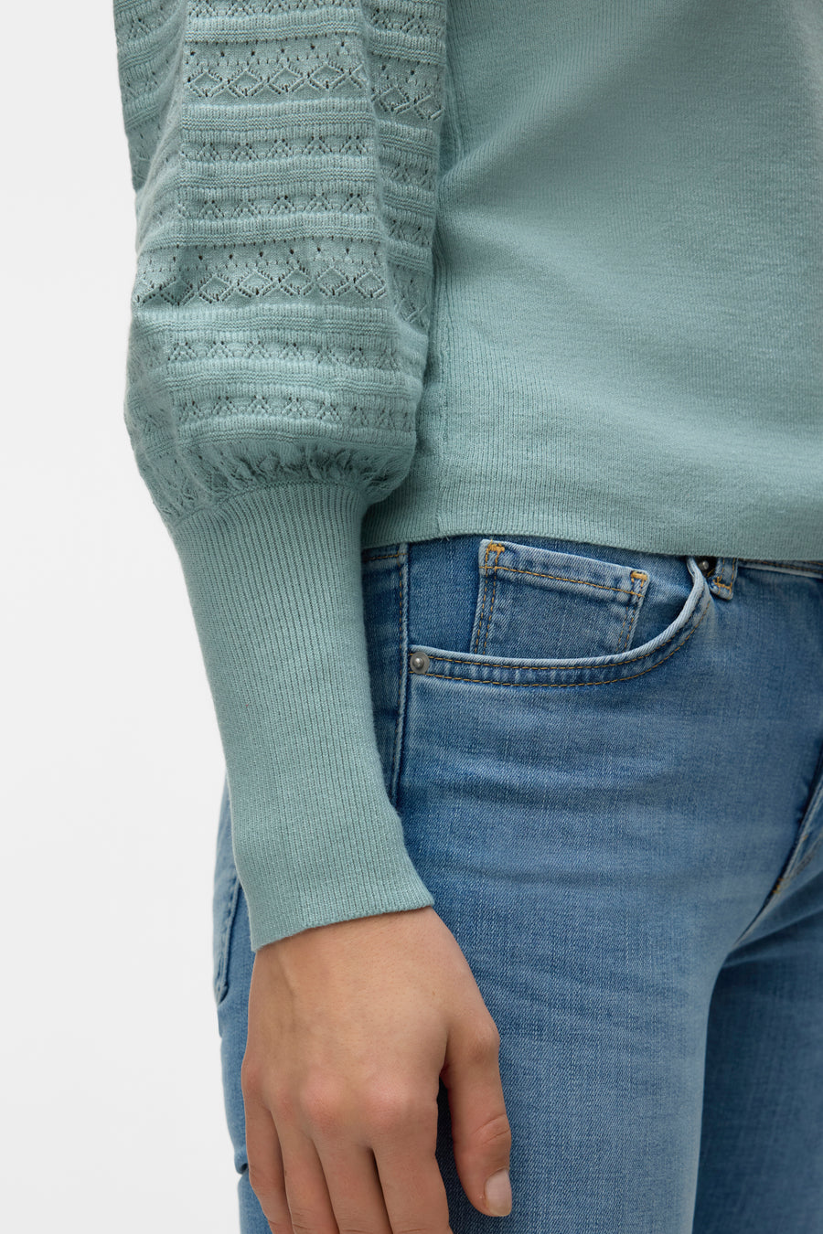 Pull à col rond - Bleu clair - VERO MODA®