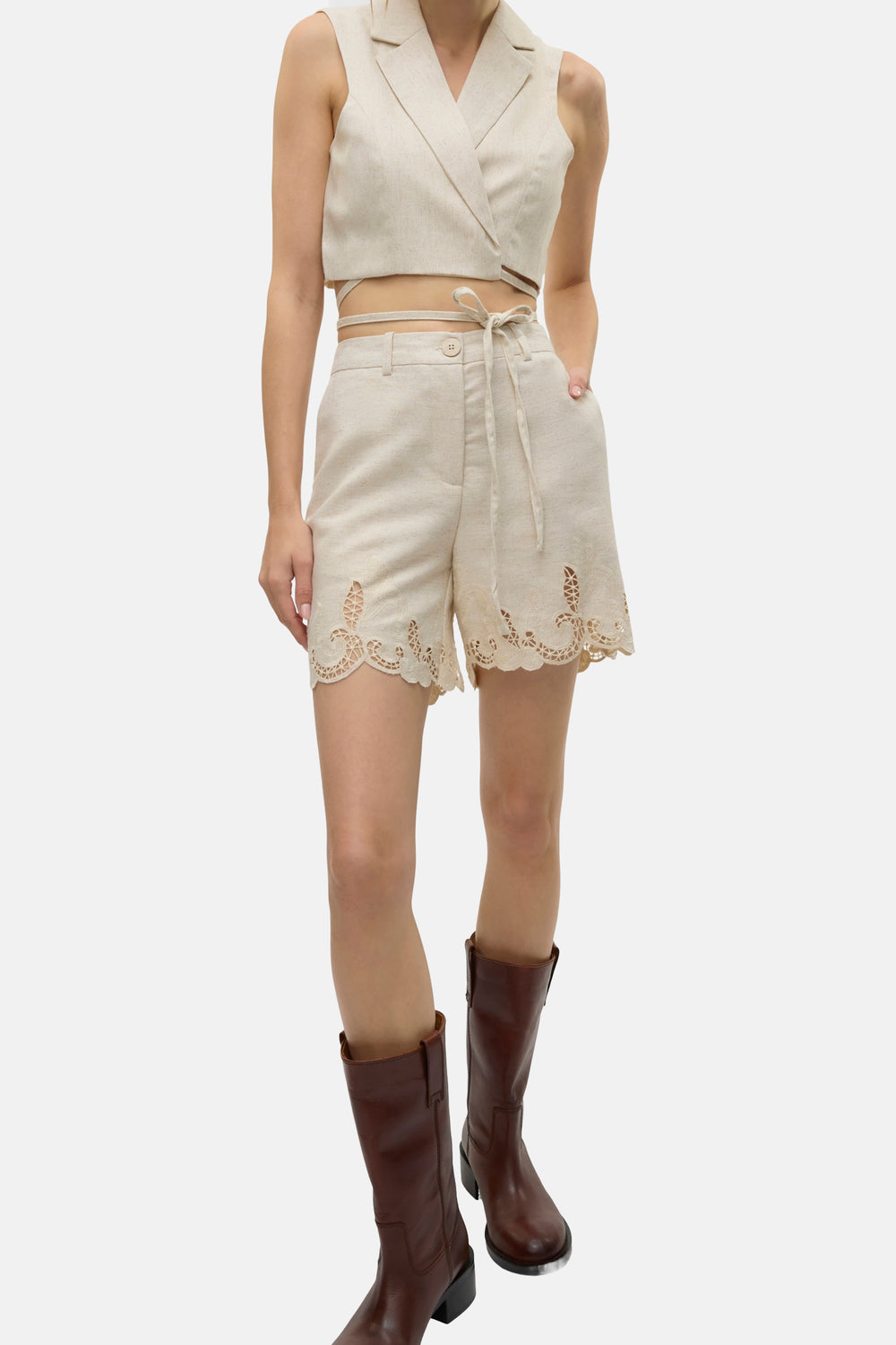 VMSOFFIE MW EMBROIDERY LONG SHORTS