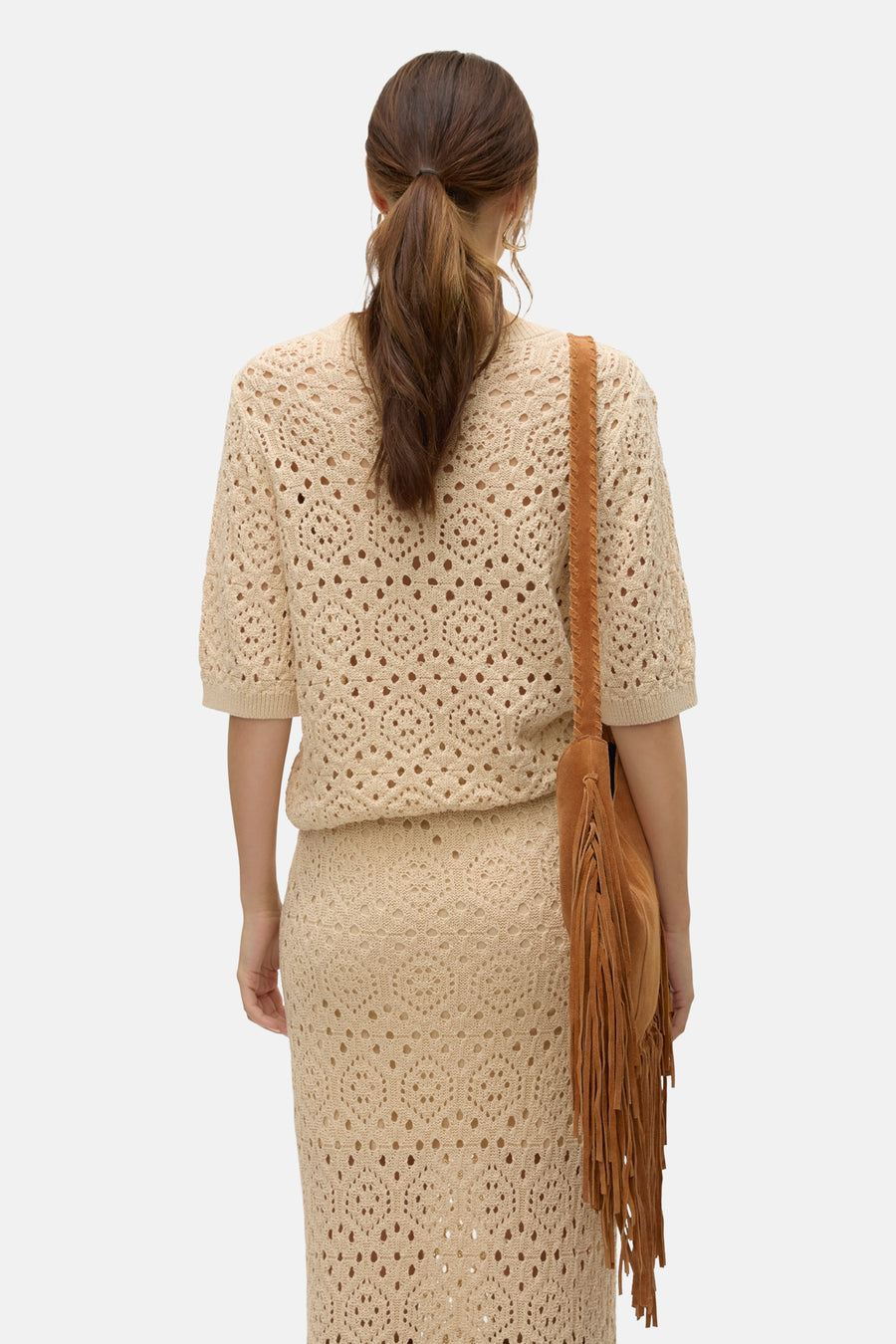 Pull met ronde hals - beige - VERO MODA®