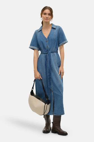 Kleedje met korte mouwen - Mid blue denim - VERO MODA®