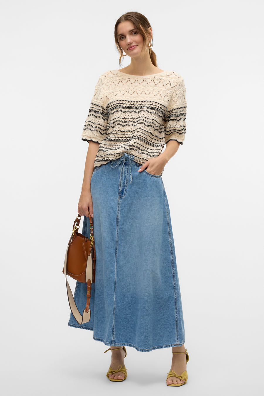 Pull met ronde hals - ecru - VERO MODA®