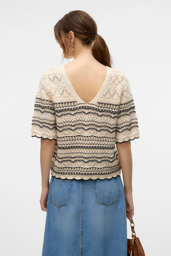 Pull met ronde hals - ecru - VERO MODA®