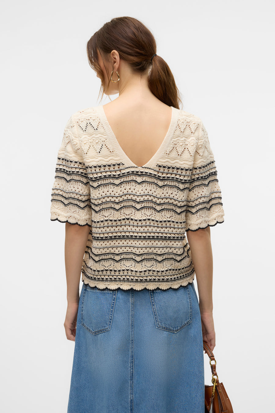 Pull met ronde hals - ecru - VERO MODA®