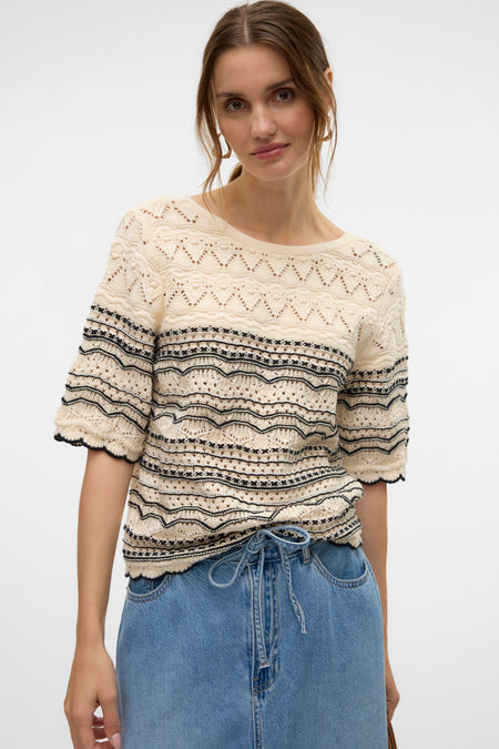 Trui met ronde hals Ecru - VERO MODA®