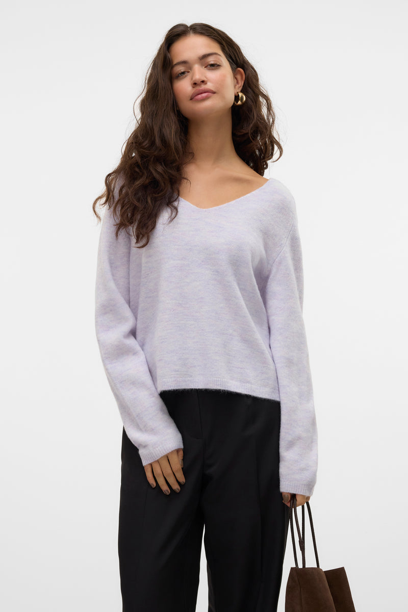 Trui met V-hals Paars - VERO MODA®