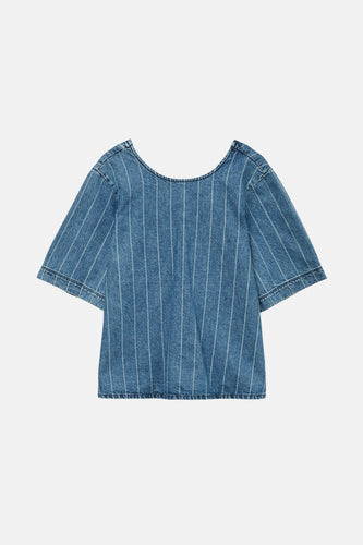 Blouse à manches courtes - mid blue denim - VERO MODA®