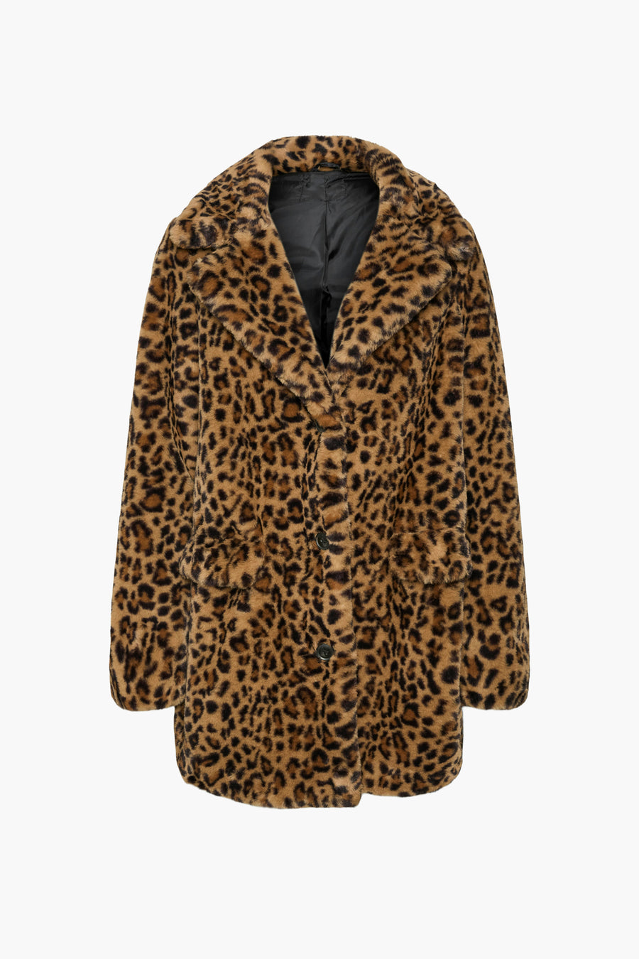 Bruine jas van VERO MODA® met een luipaardprint en zwarte voering.
