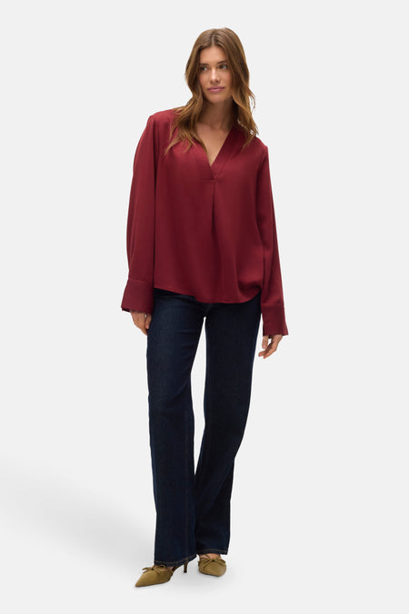 Blouse met lange mouwen - rood