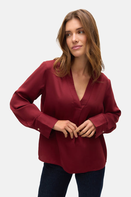 Blouse met lange mouwen - rood