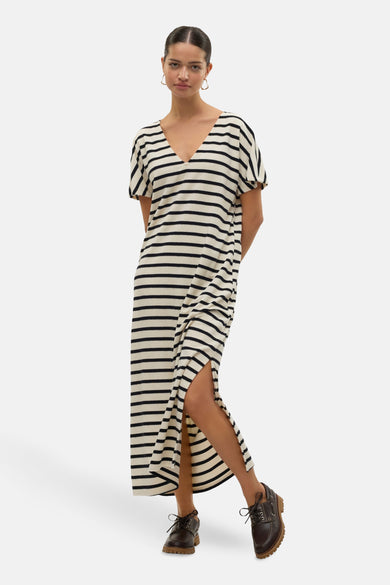 VMEMELI C/S V-NECK 7/8 DRESS JRS LCS