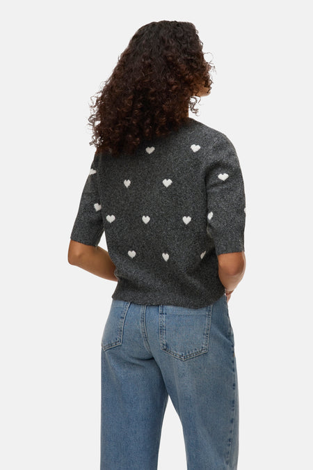 Pull met ronde hals - grijs