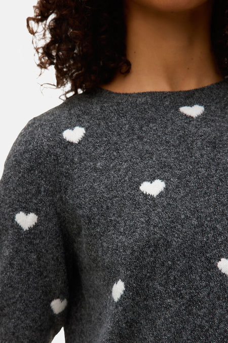 Pull met ronde hals - grijs