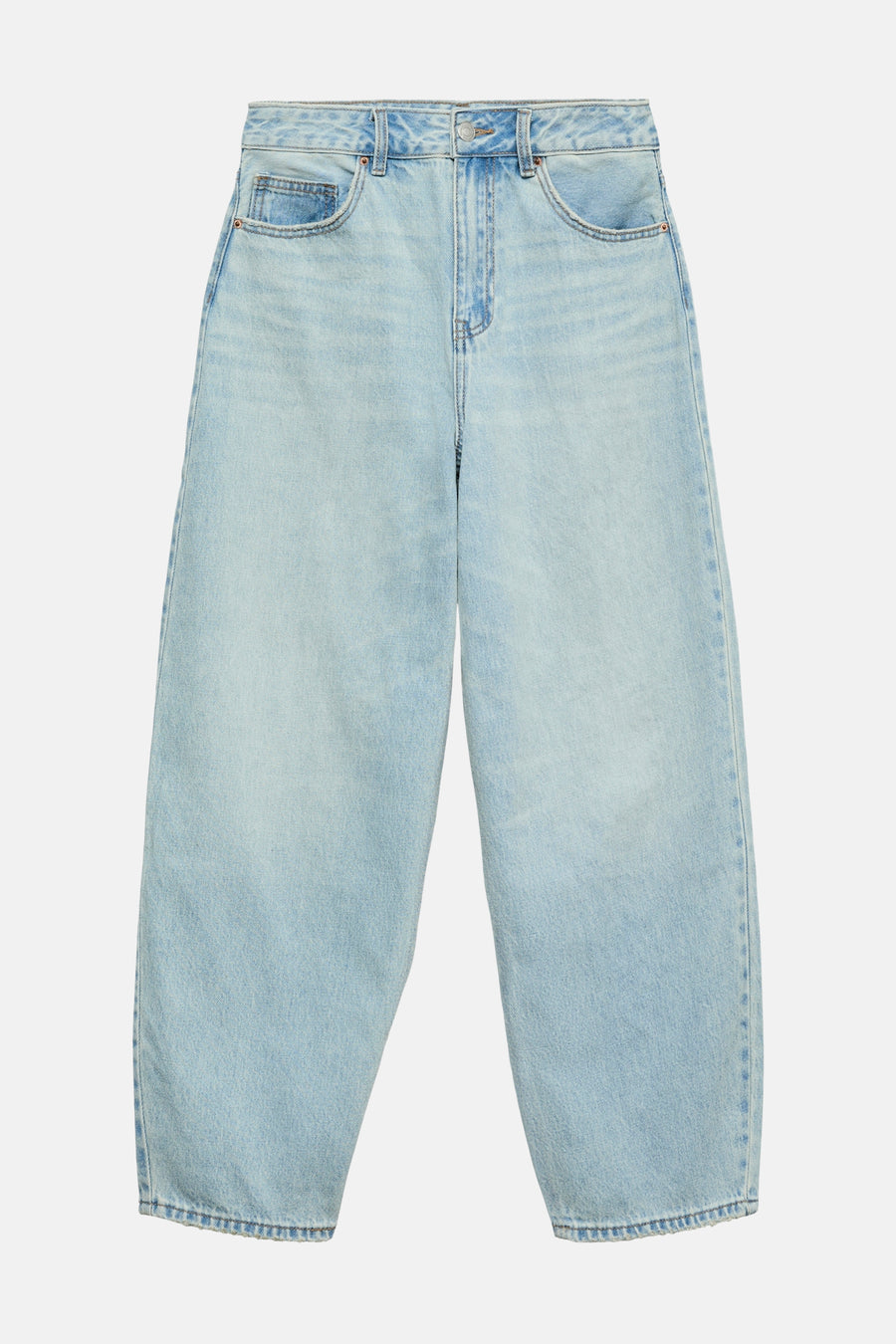 Jean en denim bleu clair à coupe spéciale de VERO MODA®, avec jambes larges et poches classiques.