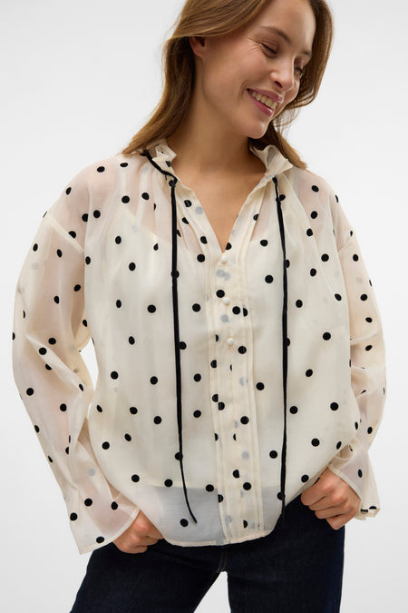 Blouse Met Lange Mouwen Wit VERO MODA ZEB blouse-met-lange-mouwen-wit-vero-moda-zeb