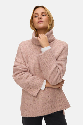 Pull met rolkraag - roze - VERO MODA®