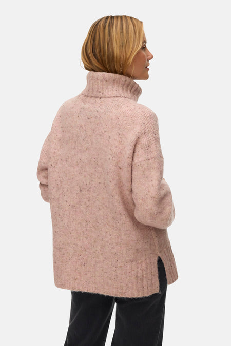 Pull met rolkraag - roze