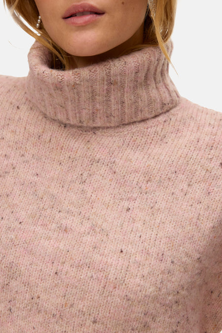 Pull met rolkraag - roze