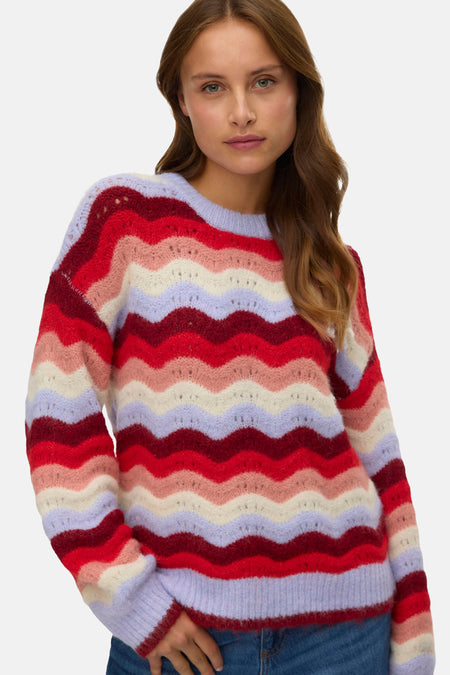 Pull met ronde hals - multicolor
