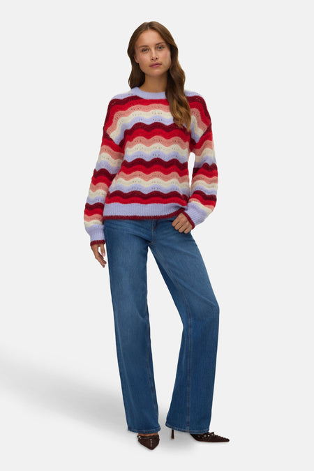 Pull met ronde hals - multicolor