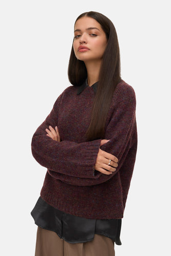 Pull met ronde hals - bordeaux - VERO MODA®