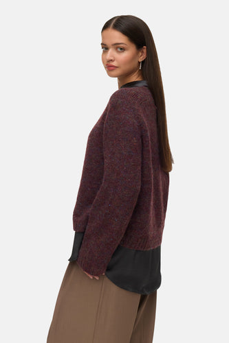 Pull met ronde hals - bordeaux - VERO MODA®