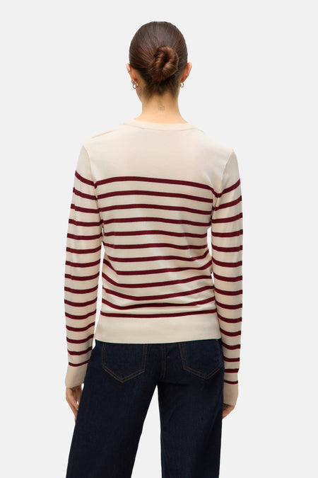 Pull met ronde hals - ecru