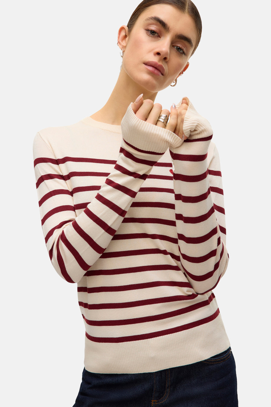 Pull à col rond - écru - VERO MODA®