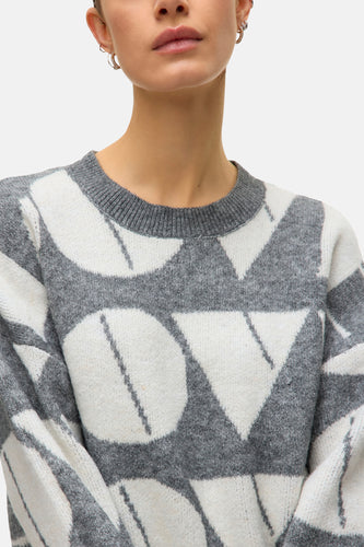 Pull met ronde hals - grijs - VERO MODA®