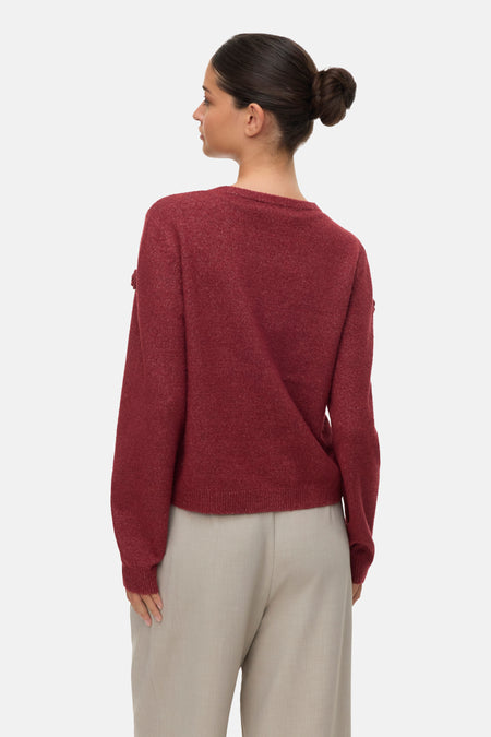 Pull met ronde hals - rood