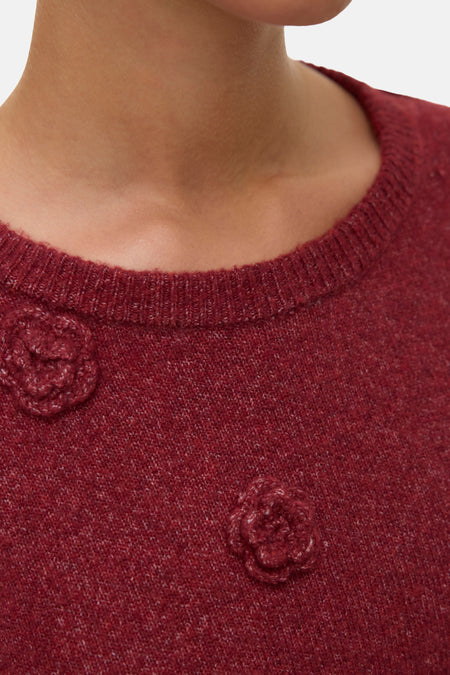 Pull met ronde hals - rood