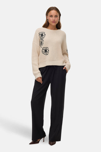 Pull met ronde hals - ecru - VERO MODA®